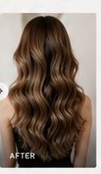 After hair transformation, styled and glossy