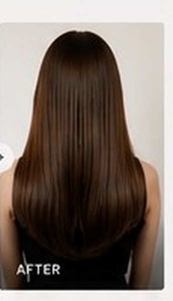 After hair transformation, curled and voluminous